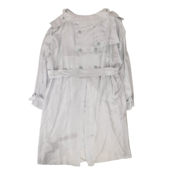 UNRAVEL PROJECT White Silk Backwards Trench Jacket Size 0/36 $2100 - Picture 4 of 5